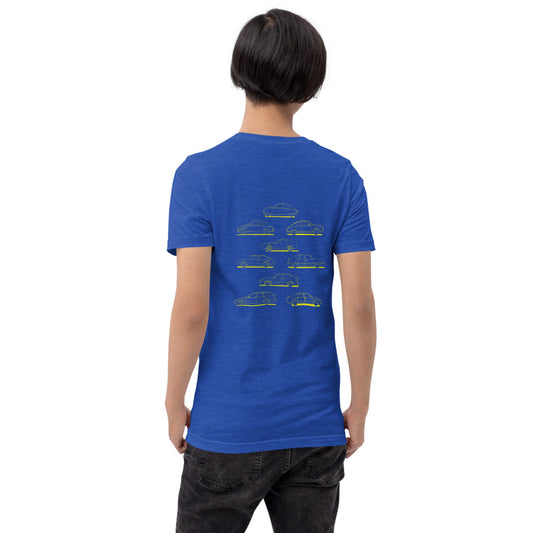 Saab Evolution Unisex T-Shirt with Graphic on the Back (3 Colors Available)