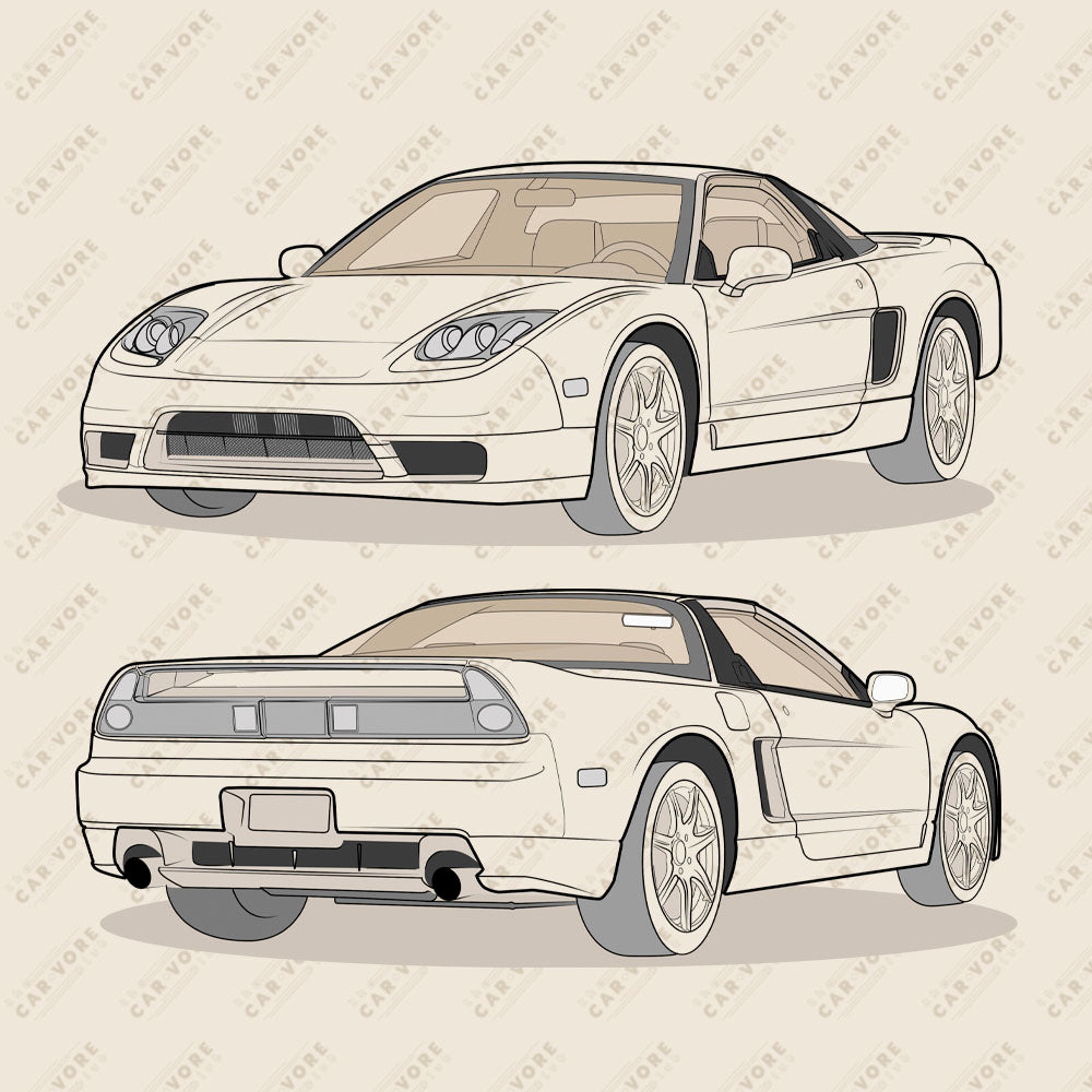 2005 Acura NSX-T NA1 NA2 Heather Dust Double Sided Unisex T-Shirt