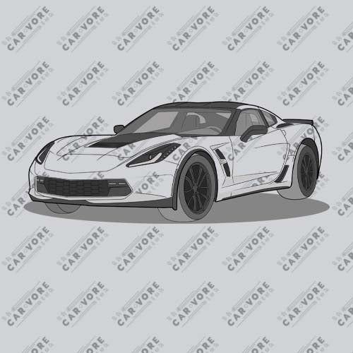 2019 Chevy Corvette Grand Sport Coupe Front Side Unisex T-Shirt ( 3 Colors Available)