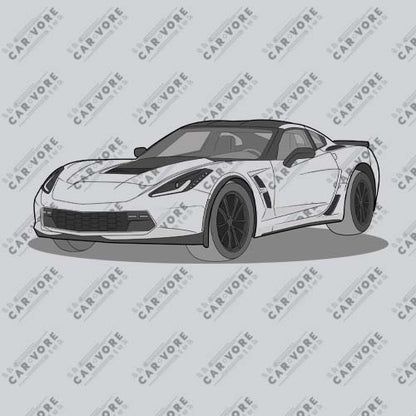 2019 Chevy Corvette Grand Sport Coupe Front Side Unisex T-Shirt ( 3 Colors Available)
