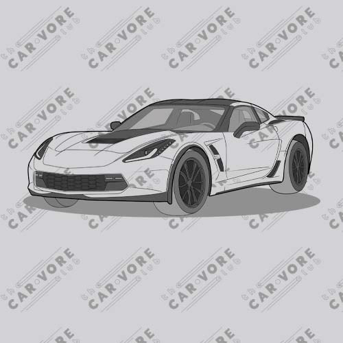 2019 Chevy Corvette Grand Sport Coupe Front Side Unisex Sweatshirt (2 Colors Available)