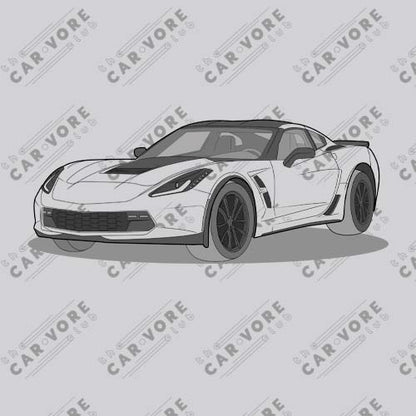 2019 Chevy Corvette Grand Sport Coupe Front Side Unisex Sweatshirt (2 Colors Available)