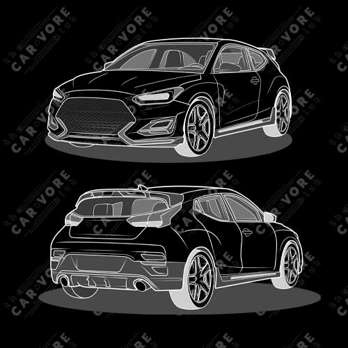 2021 Veloster N Double Sided Unisex T-Shirt For Hyundai Enthusiasts (3 Colors Available)