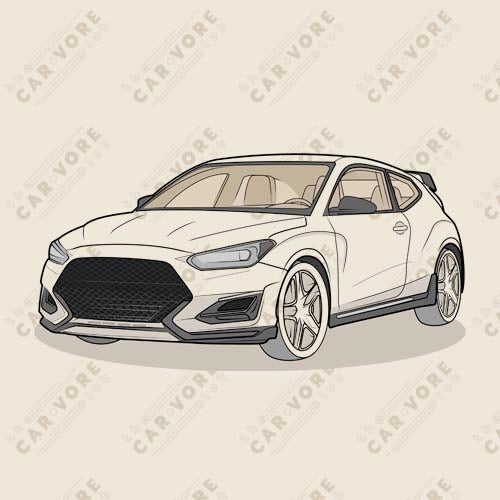 2021 Veloster N Front Side Unisex T-Shirt For Hyundai Enthusiasts