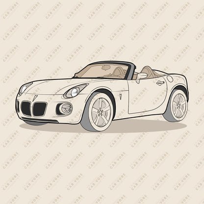 2008 Pontiac Solstice Convertible GXP Front Side Heather Dust Unisex T-Shirt