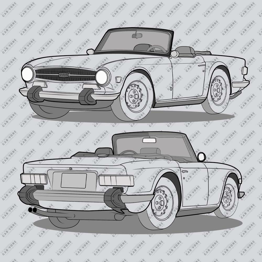 1974 Triumph TR6 Double Sided Unisex T-Shirt (3 Colors Available)