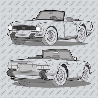 1974 Triumph TR6 Double Sided Unisex T-Shirt (3 Colors Available)