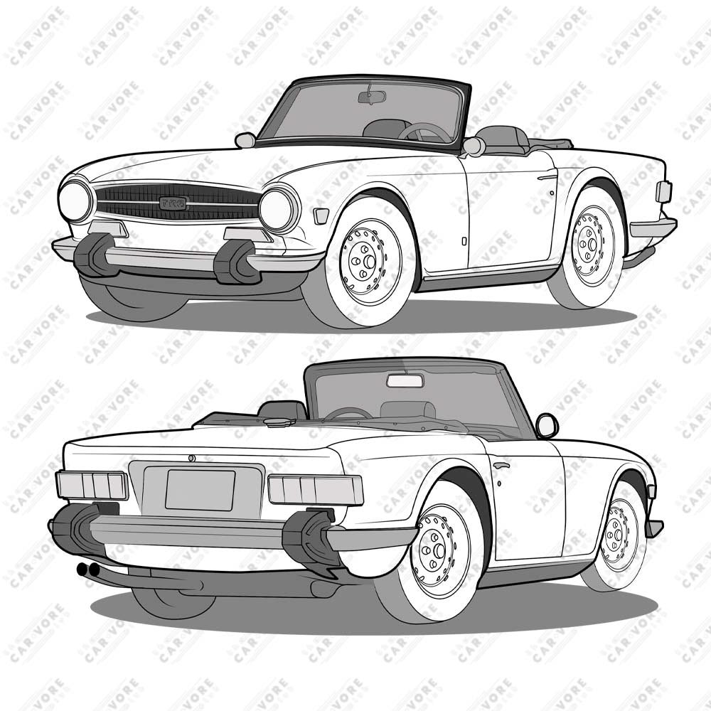 1974 Triumph TR6 Double Sided Unisex T-Shirt (3 Colors Available)