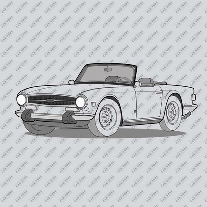 1974 Triumph TR6 Front Side Unisex T-Shirt (3 Colors Available)