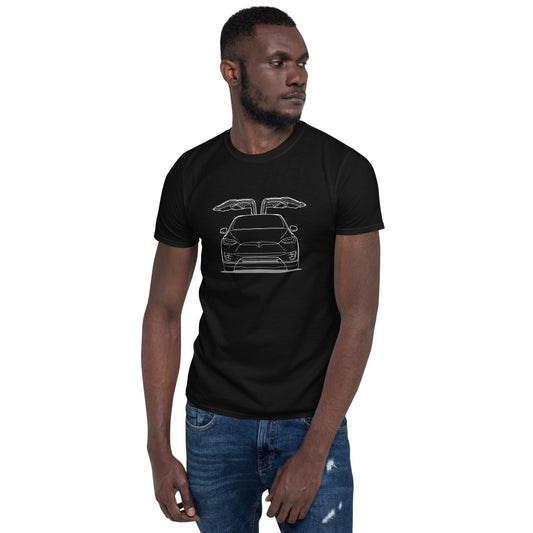 Tesla Model X Falcon Wings Double Sided Unisex T-shirt (2 Colors Available)