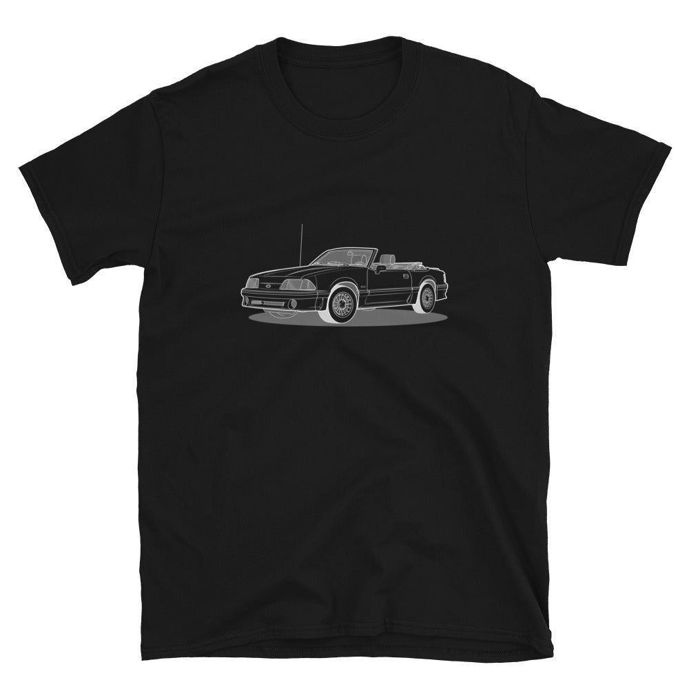 1989 Ford Mustang Convertible 5.0 Front Side Unisex T-Shirt (3 Colors Available)