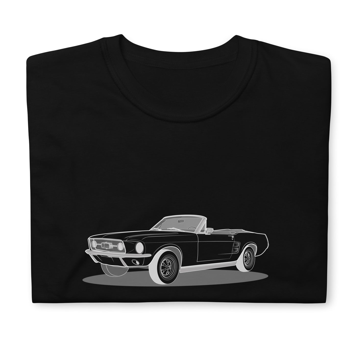1967 Ford Mustang Convertible Double Sided Unisex T-Shirt (3 Colors Available)