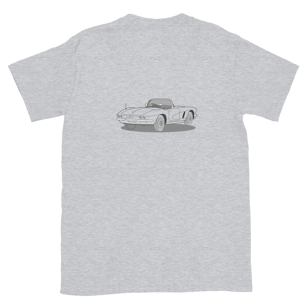 1962 Chevrolet Corvette C1 Double Sided Unisex T-Shirt  (3 Colors Available)