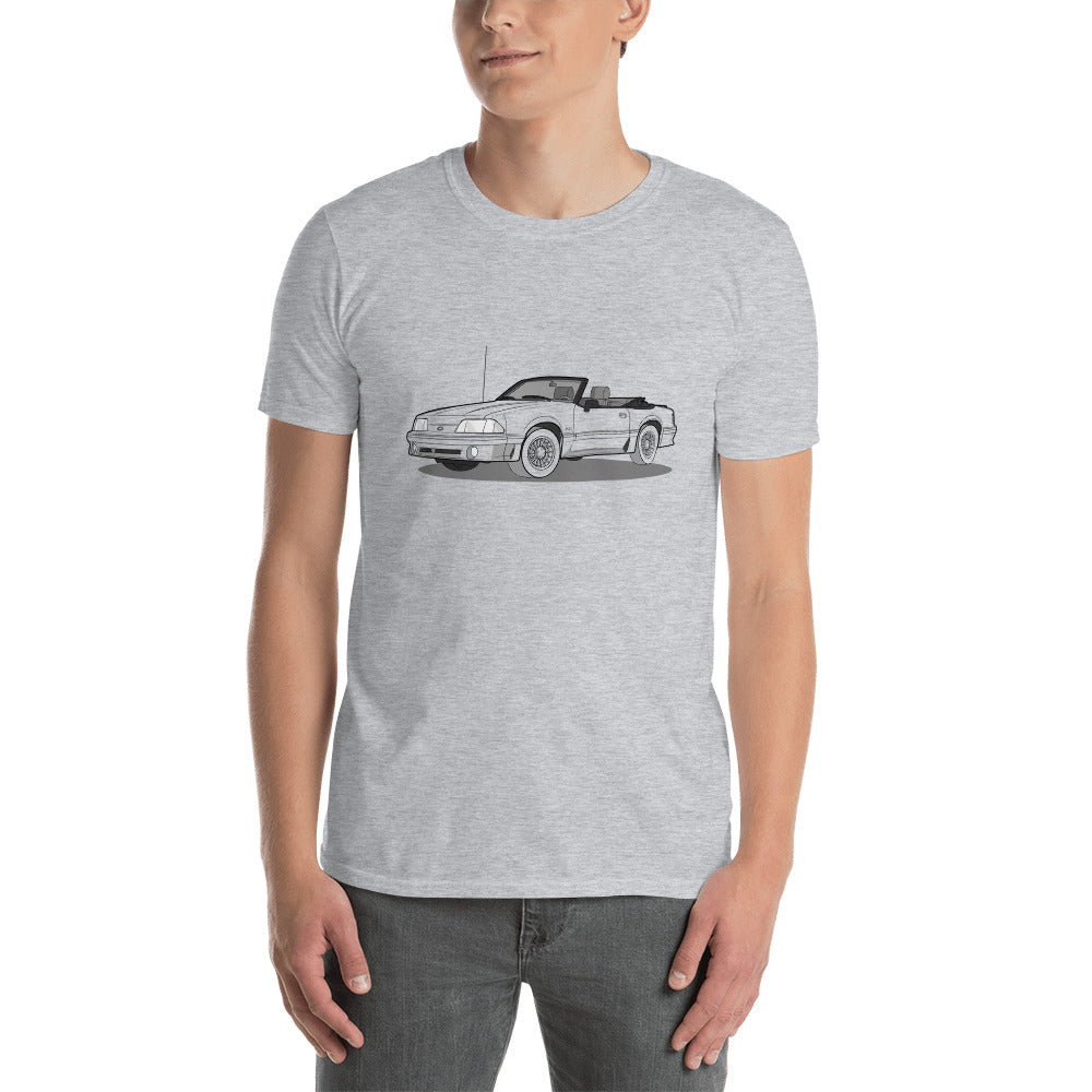 1989 Ford Mustang Convertible 5.0 Front Side Unisex T-Shirt (3 Colors Available)