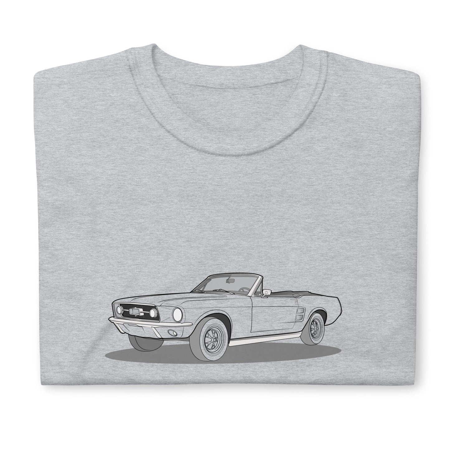 1967 Ford Mustang Convertible Double Sided Unisex T-Shirt (3 Colors Available)