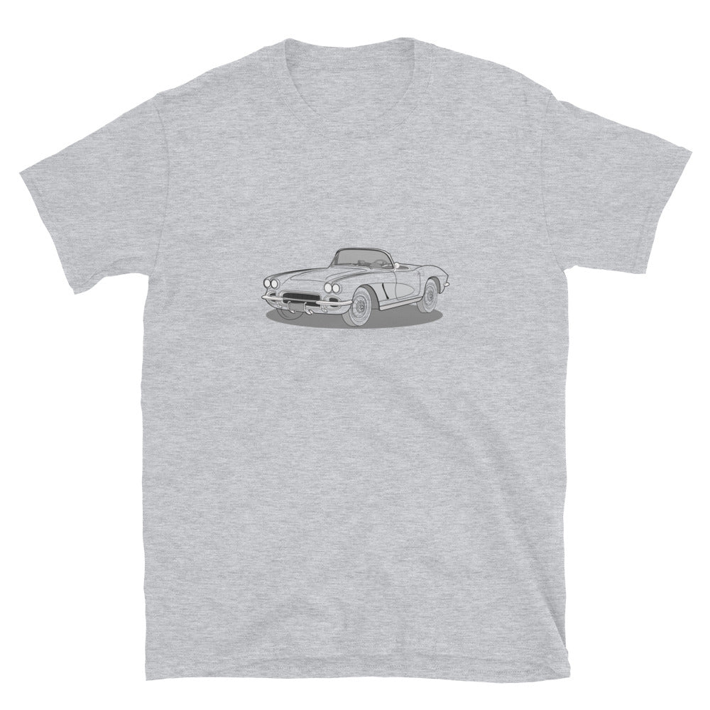 1962 Chevrolet Corvette C1 Double Sided Unisex T-Shirt  (3 Colors Available)