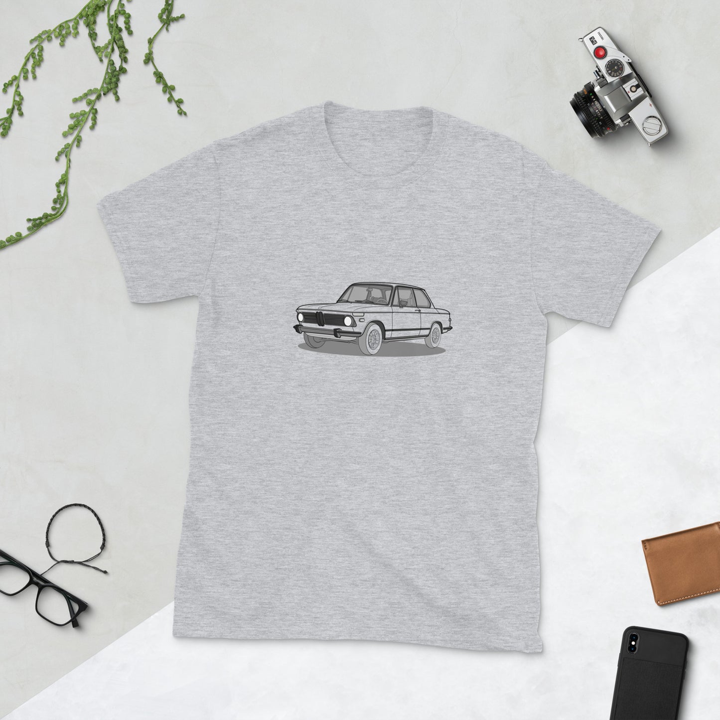 1973 BMW 2002 Front Side Unisex T-Shirt (3 Colors Available)