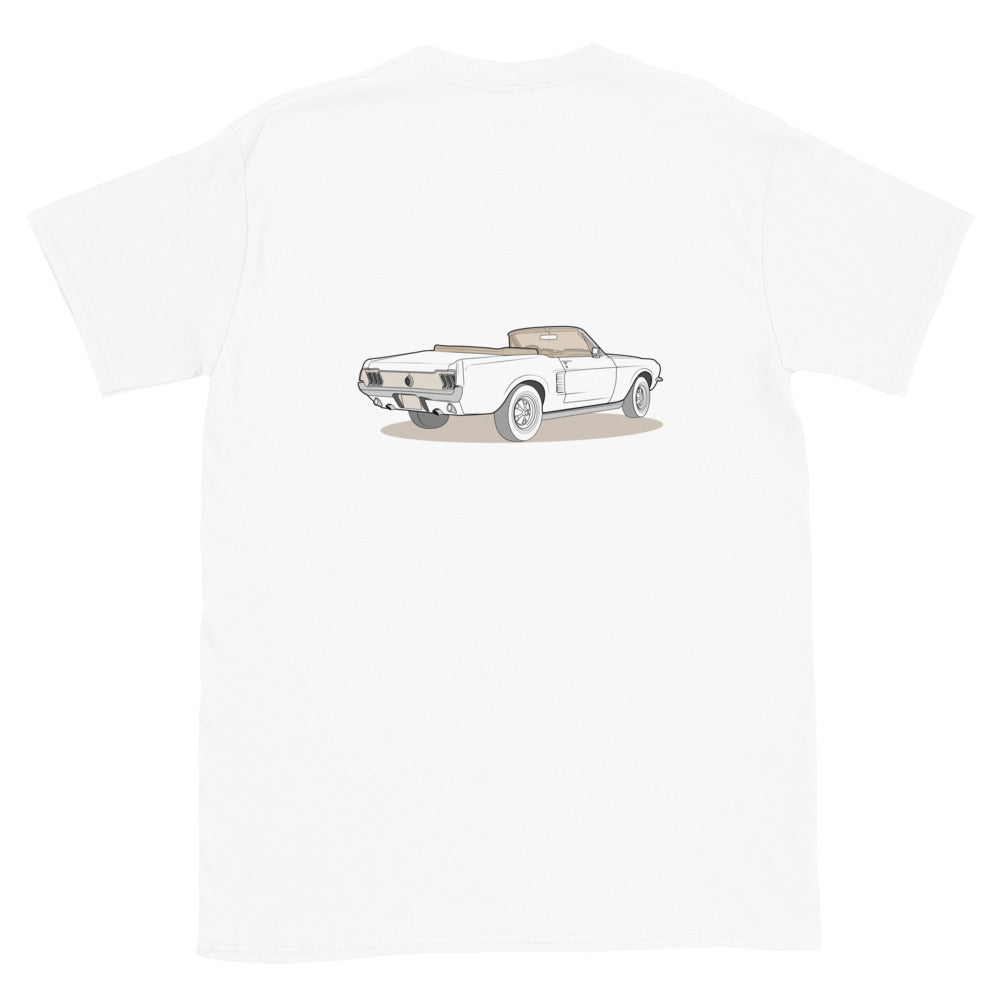 1967 Ford Mustang Convertible Double Sided Unisex T-Shirt (3 Colors Available)