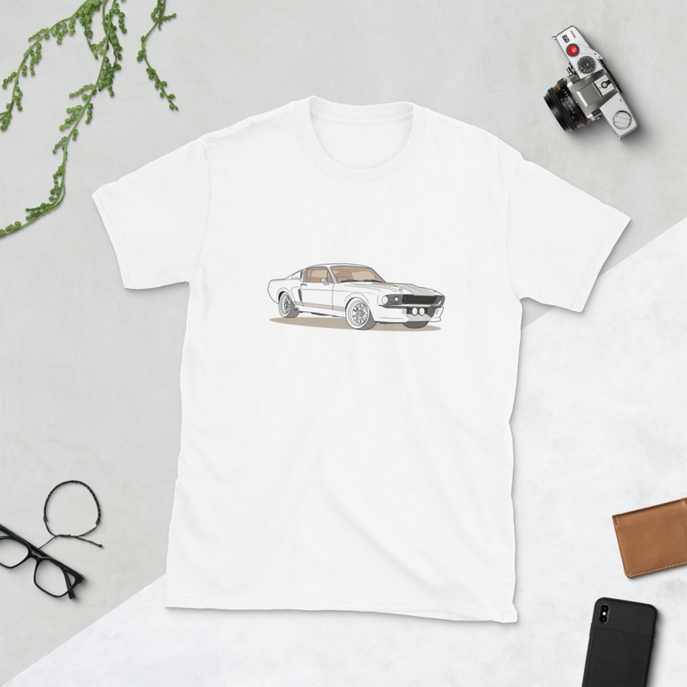 1967 Ford Mustang Shelby GT500 Front Side Unisex T-Shirt (2 Colors Available)