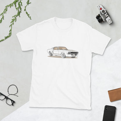 1967 Ford Mustang Shelby GT500 Front Side Unisex T-Shirt (2 Colors Available)