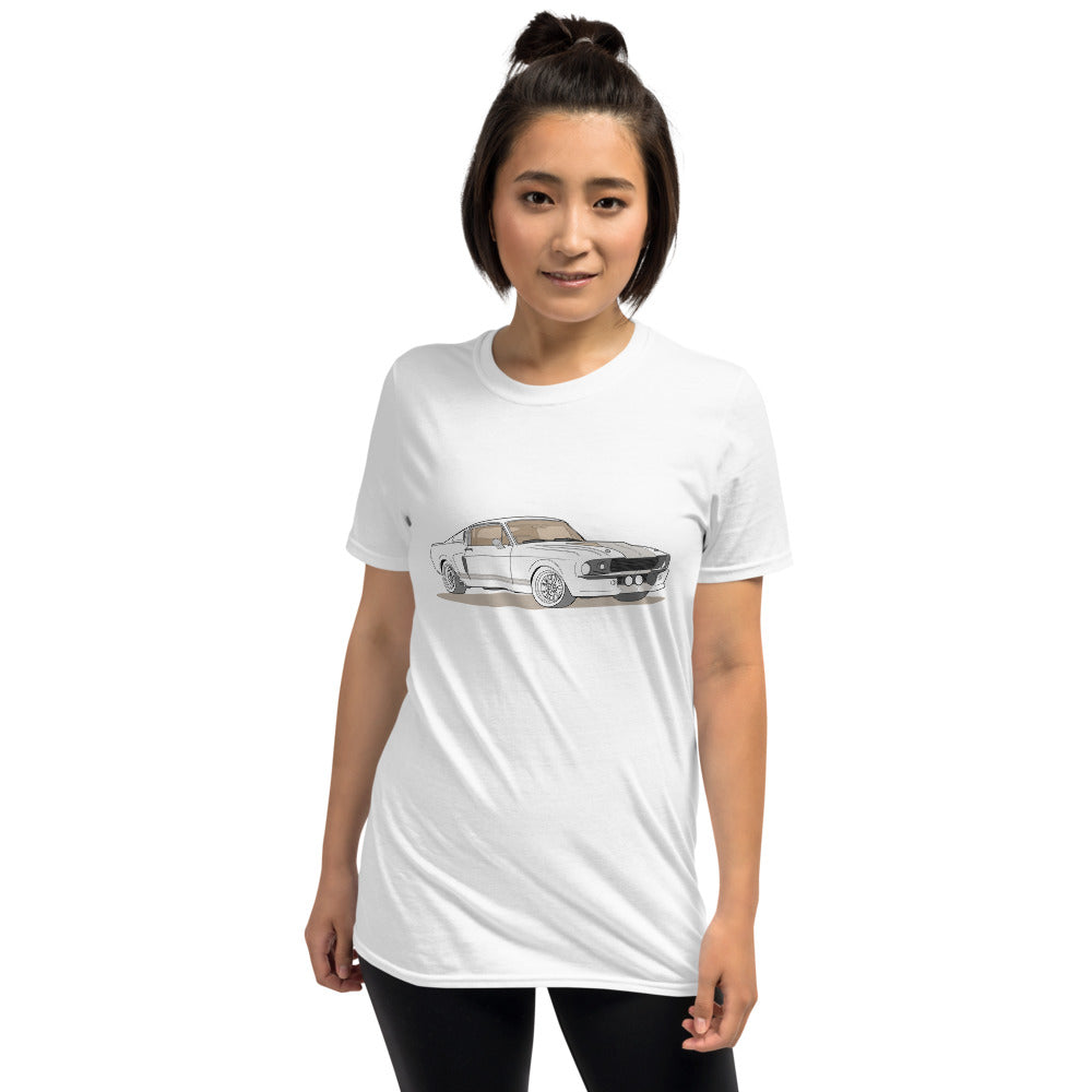 1967 Ford Mustang Shelby GT500 Front Side Unisex T-Shirt (2 Colors Available)