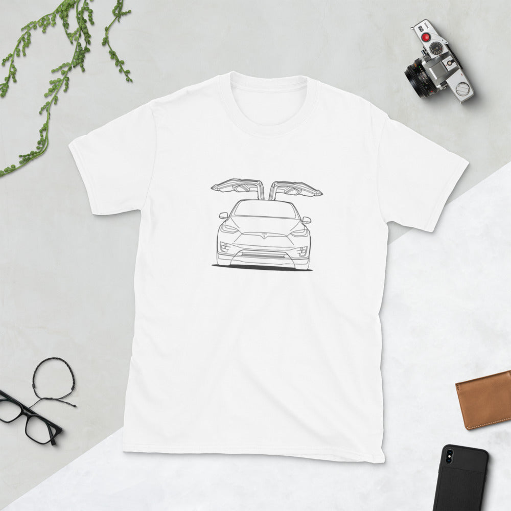 Tesla Model X Falcon Front Side Unisex T-Shirt (2 Colors Available)