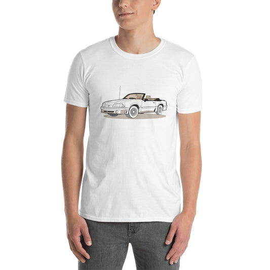 1989 Ford Mustang Convertible 5.0 Front Side Unisex T-Shirt (3 Colors Available)