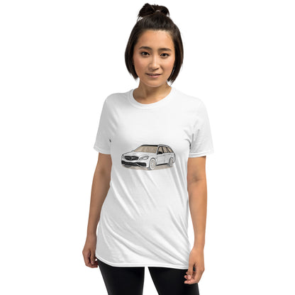  2016 Mercedes E63 AMG S Wagon W212 Front Side Unisex T-Shirt (3 Colors Available)