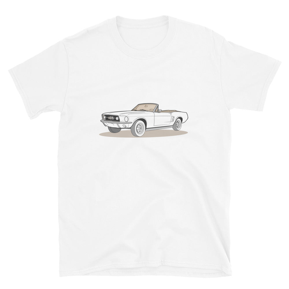 1967 Ford Mustang Convertible Double Sided Unisex T-Shirt (3 Colors Available)