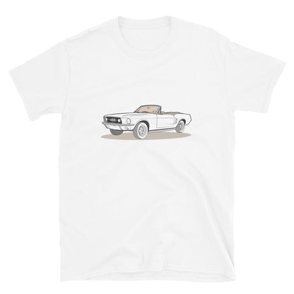 1967 Ford Mustang Convertible Double Sided Unisex T-Shirt (3 Colors Available)
