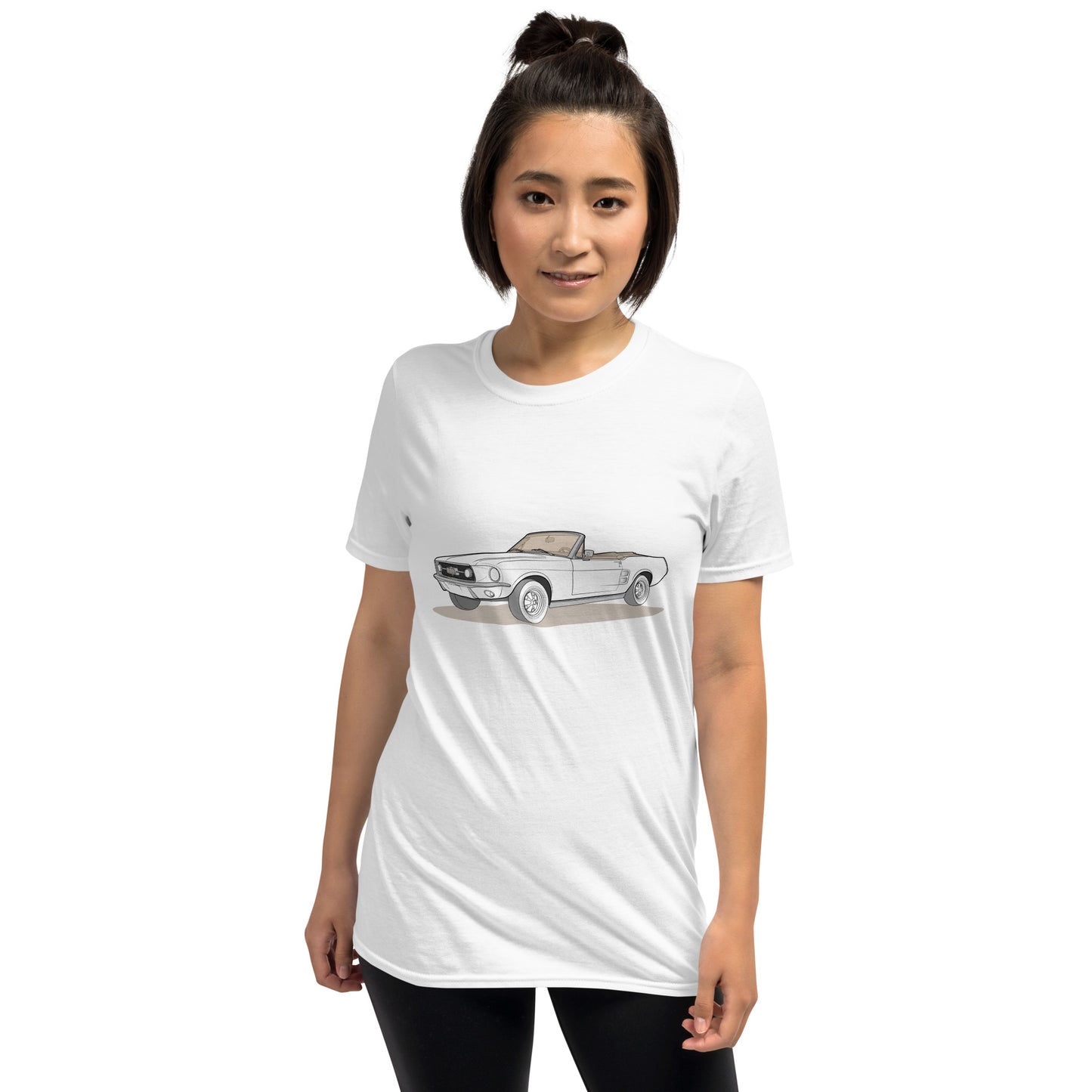 1967 Ford Mustang Convertible Double Sided Unisex T-Shirt (3 Colors Available)