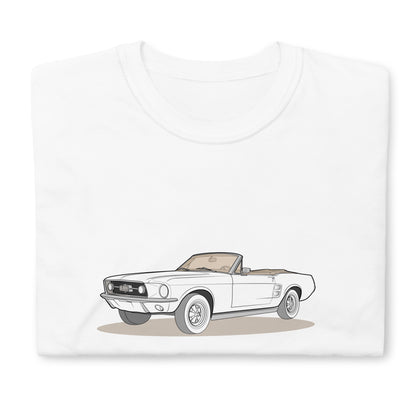 1967 Ford Mustang Convertible Double Sided Unisex T-Shirt (3 Colors Available)