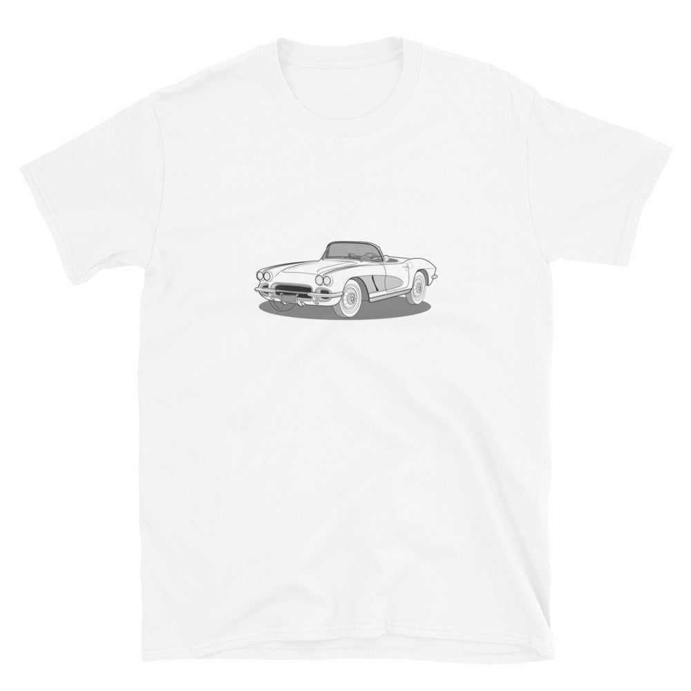 1962 Chevrolet Corvette C1 Double Sided Unisex T-Shirt  (3 Colors Available)
