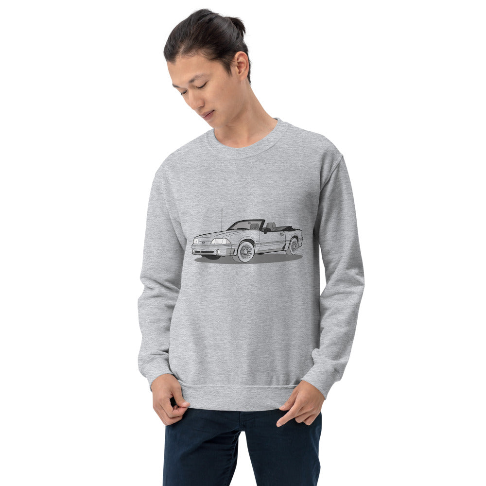 1989 Ford Mustang Convertible 5.0 Front Side Unisex Sweatshirt
