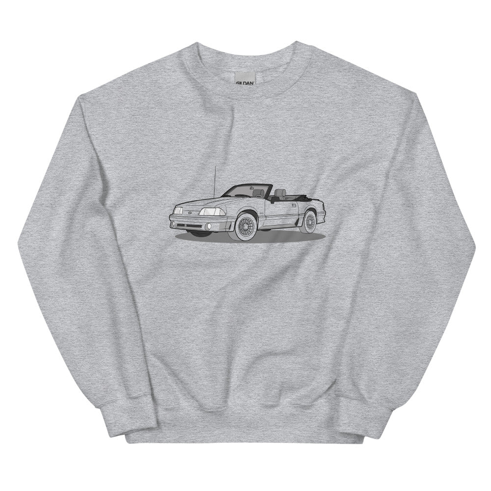 1989 Ford Mustang Convertible 5.0 Front Side Unisex Sweatshirt