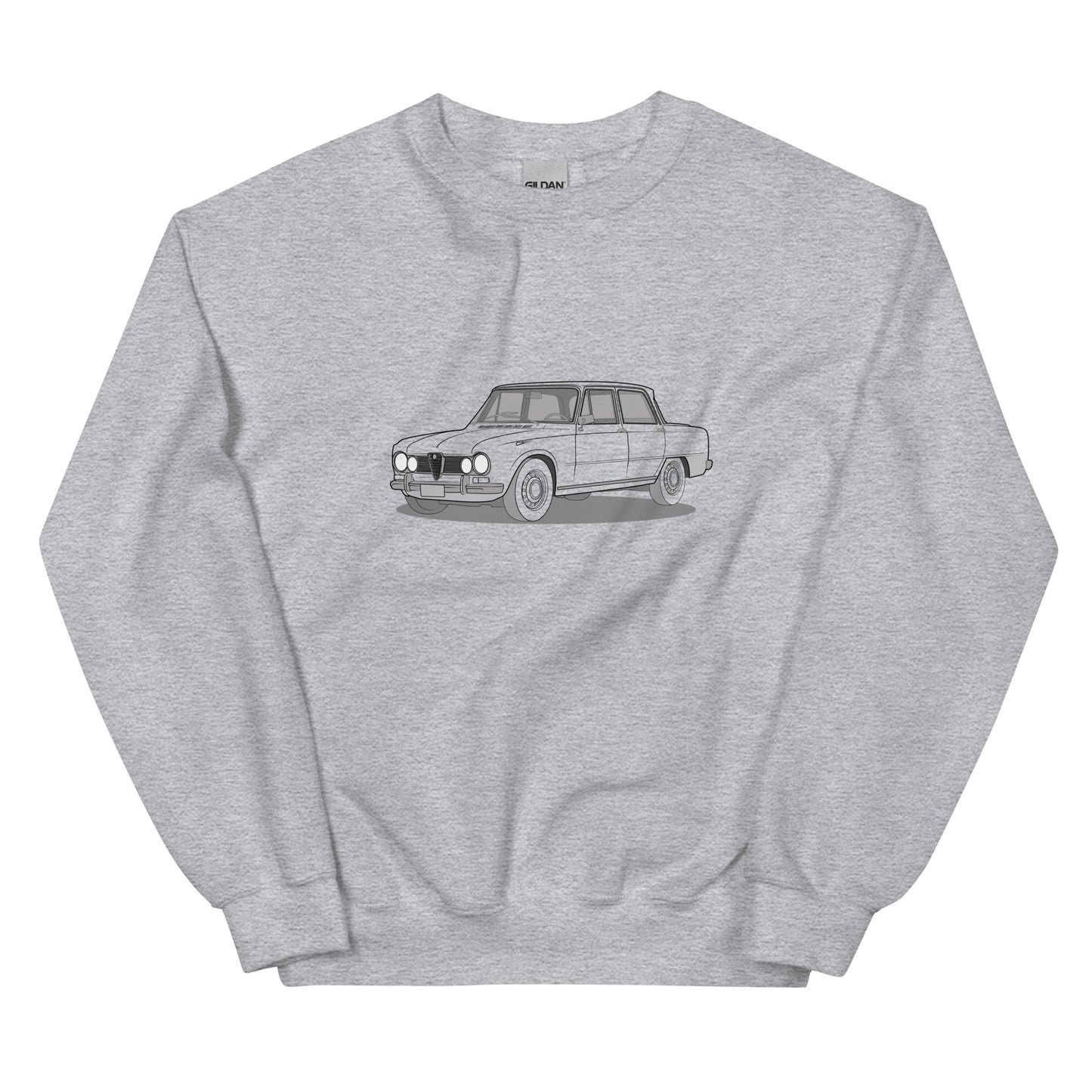 1967 Alfa Romeo Giulia Super Sedan Double Sided Unisex Sweatshirt (2 Colors Available)
