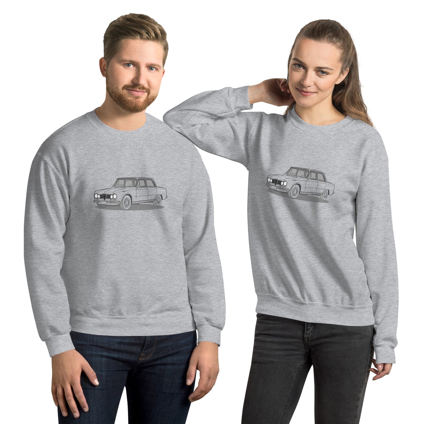 1967 Alfa Romeo Giulia Super Sedan Double Sided Unisex Sweatshirt (2 Colors Available)