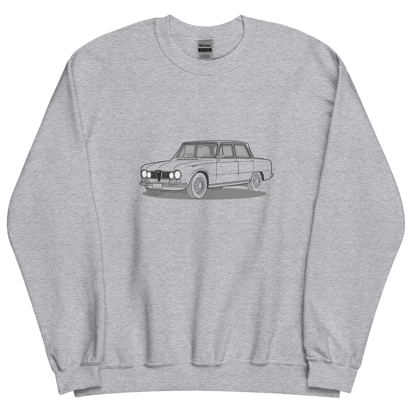 1967 Alfa Romeo Giulia Super Sedan Double Sided Unisex Sweatshirt (2 Colors Available)