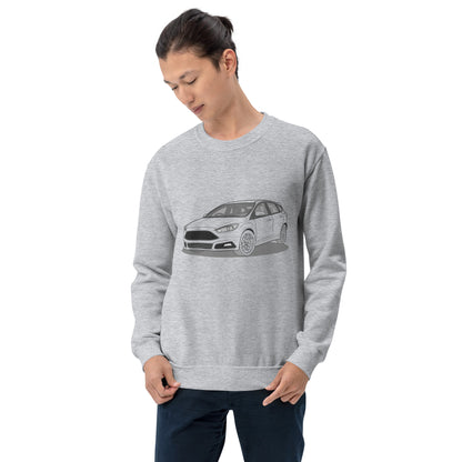 2017 Ford Focus ST Mk3 (Right-Hand Drive) Front Side Unisex Sweatshirt (2 Colors Available)