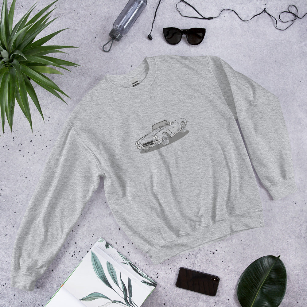 1962 Chevrolet Corvette C1 Double Sided Unisex Sweatshirt (2 Colors Available)