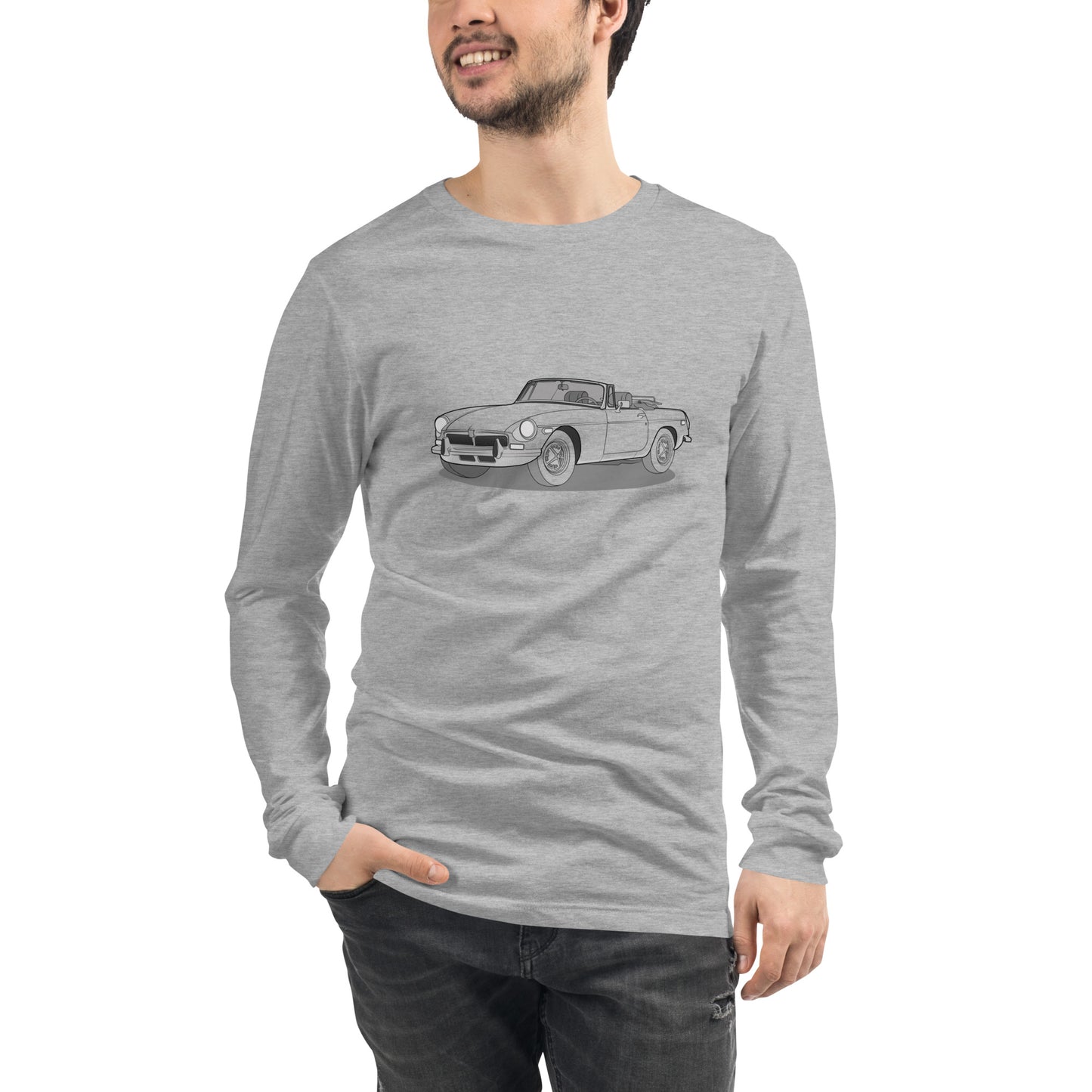 1973 MG B Premium Double Sided Unisex Long-Sleeve Shirt (3 Colors Available)