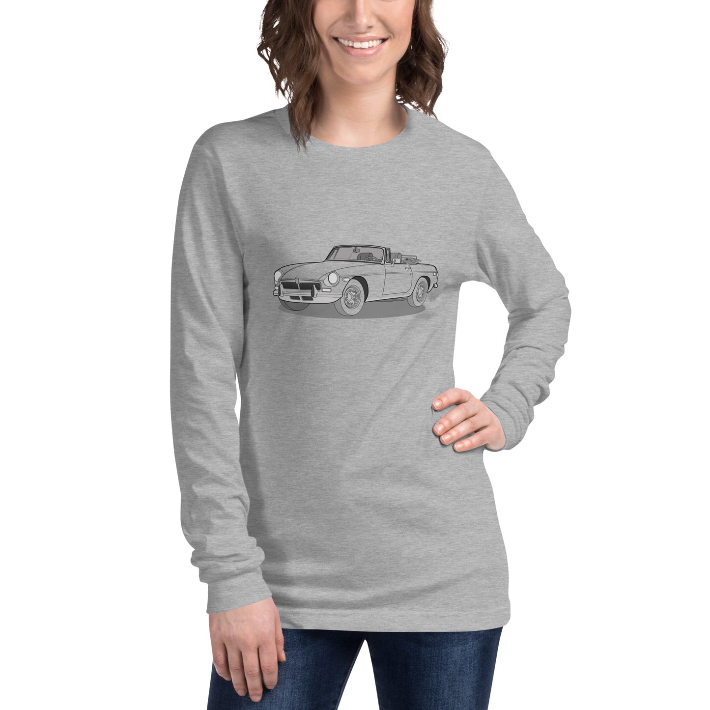 1973 MG B Premium Double Sided Unisex Long-Sleeve Shirt (3 Colors Available)