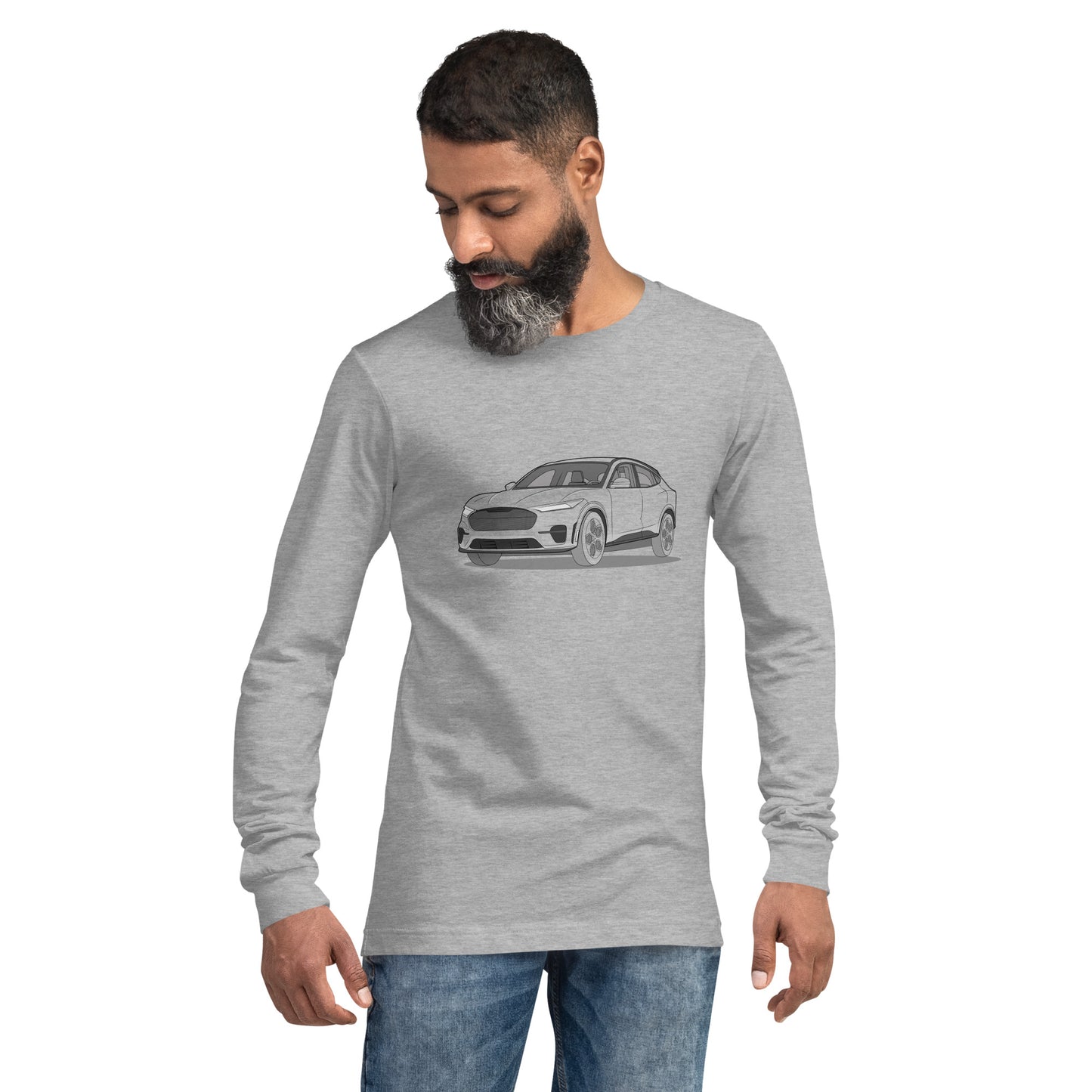 2021 Ford Mustang Mach-E GT Premium Front Side Unisex Long-Sleeve Shirt (3 Colors Available)
