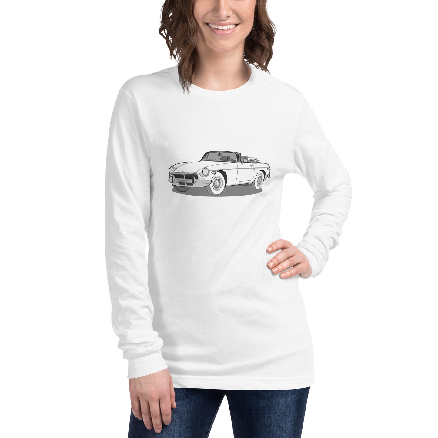 1973 MG B Premium Double Sided Unisex Long-Sleeve Shirt (3 Colors Available)