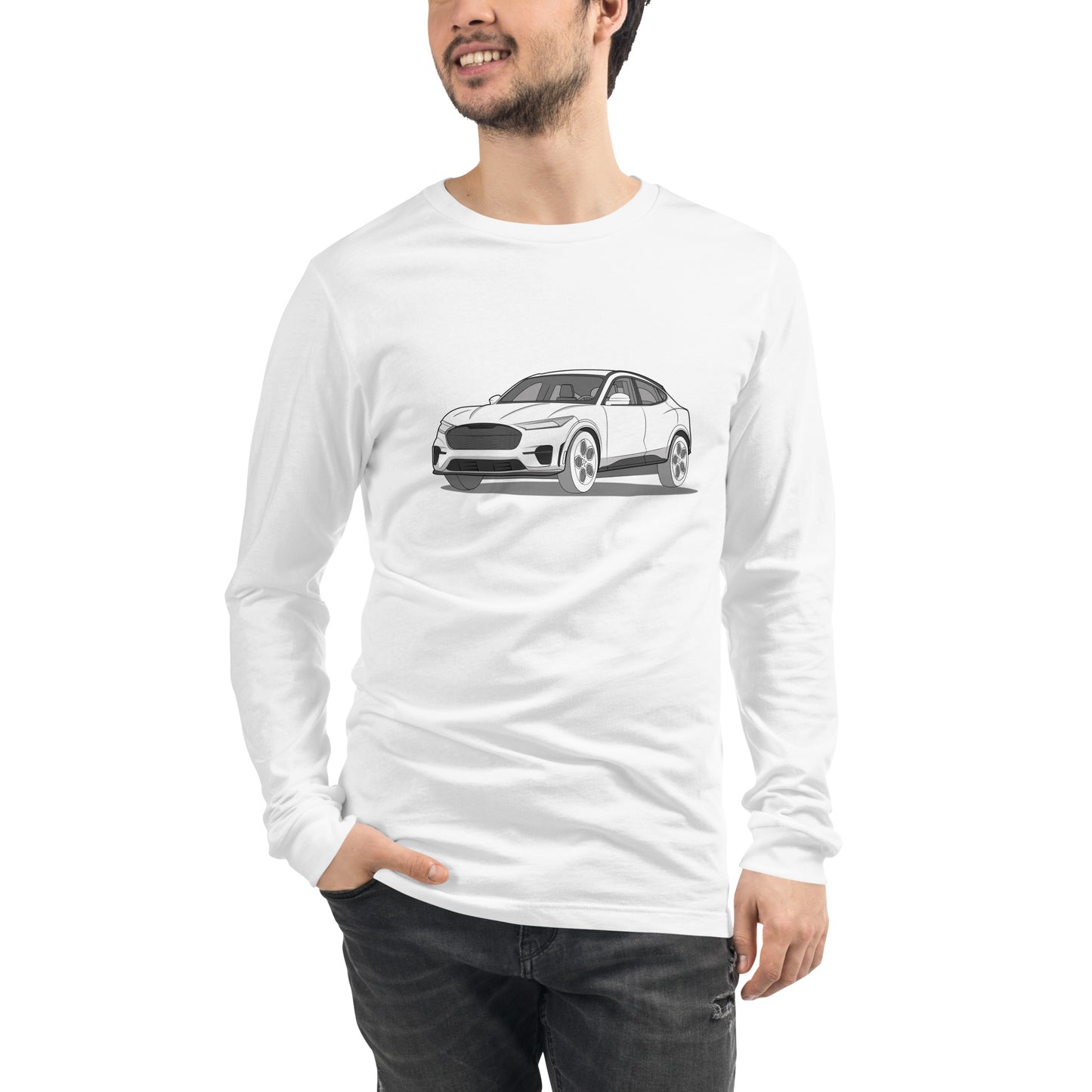 2021 Ford Mustang Mach-E GT Premium Front Side Unisex Long-Sleeve Shirt (3 Colors Available)
