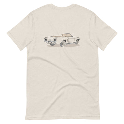  1967 Ford Mustang Convertible Heather Dust Double Sided Unisex T-Shirt