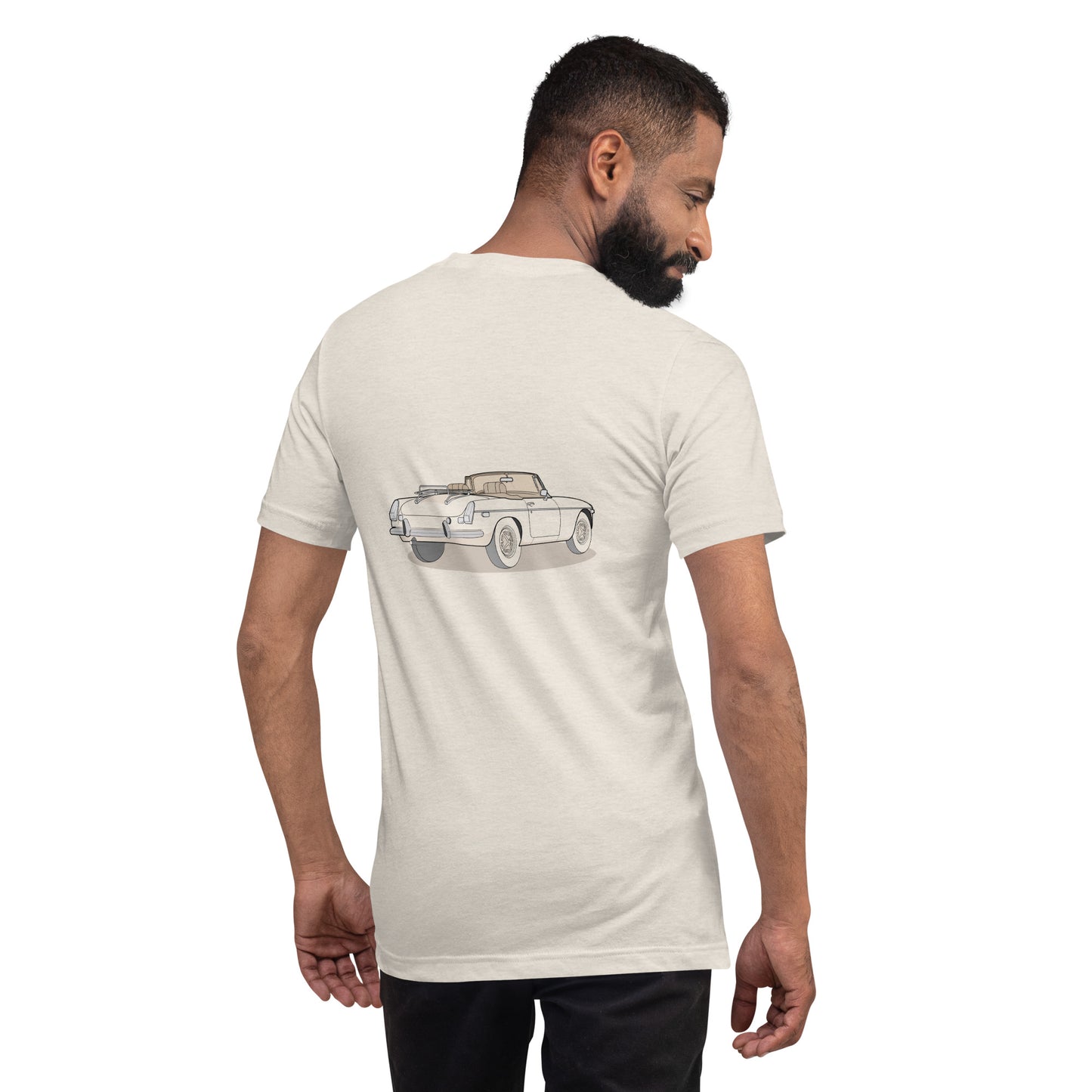 1973 MG B Double Sided Heather Dust Unisex T-Shirt