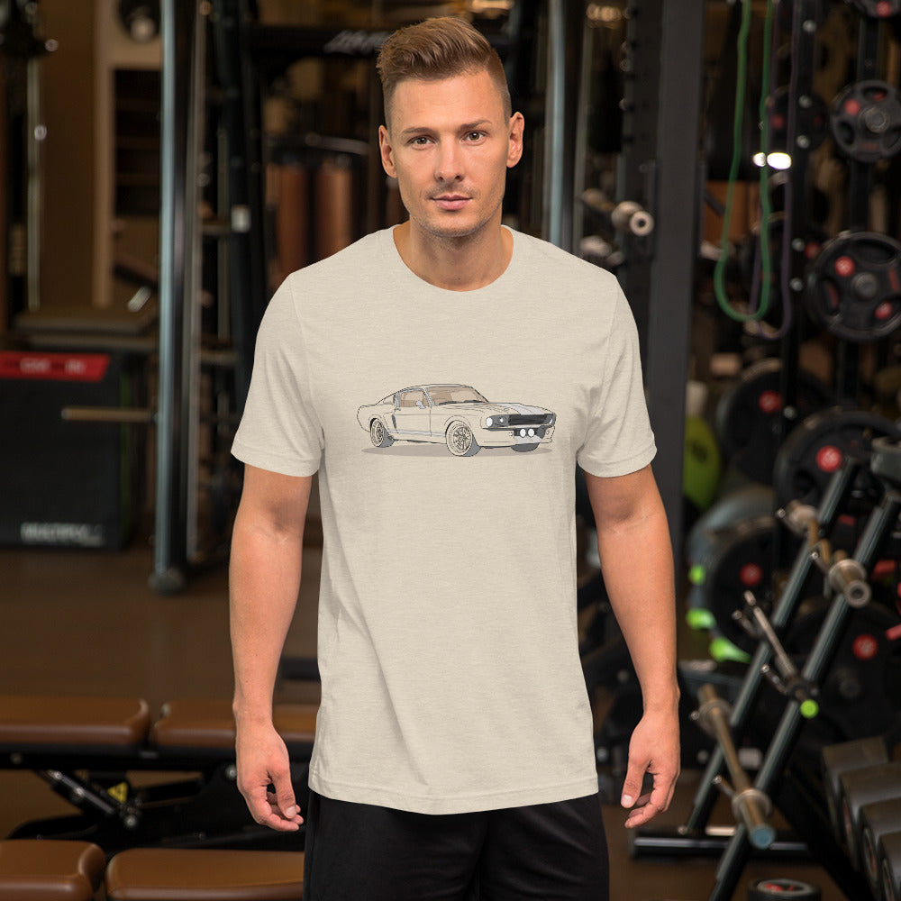 1967 Ford Mustang Shelby GT500 Front Side Heather Dust Unisex T-Shirt