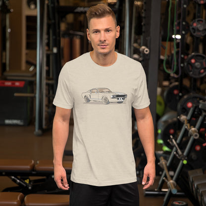 1967 Ford Mustang Shelby GT500 Front Side Heather Dust Unisex T-Shirt
