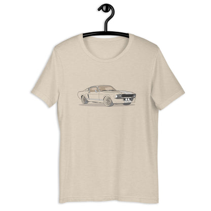 1967 Ford Mustang Shelby GT500 Front Side Heather Dust Unisex T-Shirt